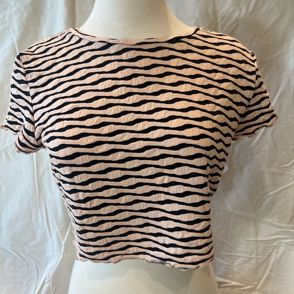 Lelis Pink and Black cropped top